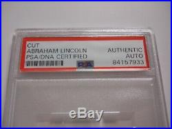 ABRAHAM LINCOLN SIGNED CUT SIGNATURE PSA/DNA AUTHENTIC AUTOGRAPH 16th PRESIDENT