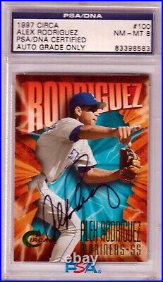 ALEX RODRIGUEZ 1997 Circa Autograph Auto #100 PSA / DNA MARINERS