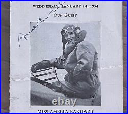 AMELIA EARHART PSA/DNA AUTOGRAPH Photo Aviation Day Pamphlet SIGNED