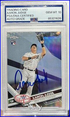 Aaron Judge Signed 2017 Topps Chrome Refractor #169 RC PSA/DNA Auto 10