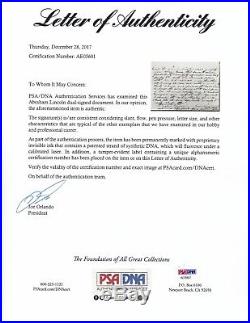 Abraham Lincoln 9 Hand Written Words From Dual Signed Autograph Letter Psa/dna
