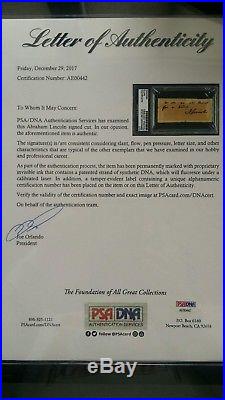 Abraham Lincoln signed autograph PSA/DNA Authentic