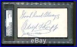 Adolph Rupp Signed Index Card 3x5 Autographed Kentucky PSA/DNA 83904898