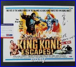 Akira Takarada signed Godzilla King Kong 11x14 Photo Autograph PSA/DNA COA