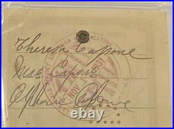 Al Capone Double Signed Autograph Check Document Mafia Gangster Scarface PSA/DNA
