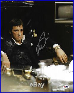 Al Pacino Autographed 11x14 Scarface Photo Tony Montana Chair Sitting PSA/DNA