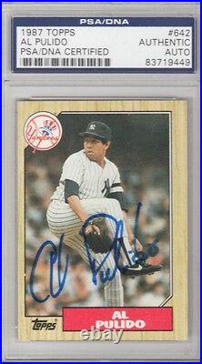 Al Pulido New York Yankees 1987 Topps Signed AUTOGRAPH PSA DNA