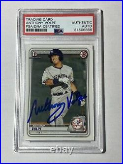 Anthony Volpe Signed 2020 Bowman Paper PSA/DNA Slab 1st Autographed Auto Yankees