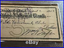 Authentic PSA/DNA Signed President WILLIAM H. TAFT Signed Check 1919
