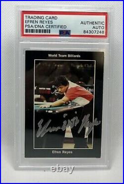 Autographed 1993 PSA Efren Reyes Signed Pro Billiards Tour Rookie Card