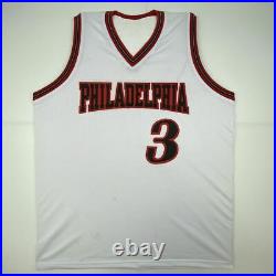 Autographed/Signed ALLEN IVERSON Philadelphia White Basketball Jersey PSA COA