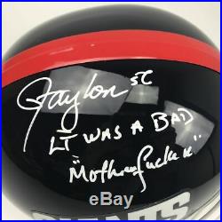 Autographed/Signed LAWRENCE TAYLOR Bad Mother Full Size Helmet PSA/DNA COA