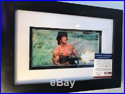 Autographed Sylvester Stallone Rambo Framed Print! COA PSA/DNA