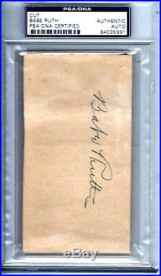 BABE RUTH CUT Autograph PSA/DNA CERTIFIED AUTO