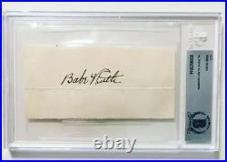 BABE RUTH FOXX OTT MANTLE HANK AARON 27 500 HR Signed Baseball Cards PSA/DNA BAS