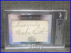 BABE RUTH LEAF Executive Signed Cut Autograph Yankees PSA/DNA Authentic MINT 9
