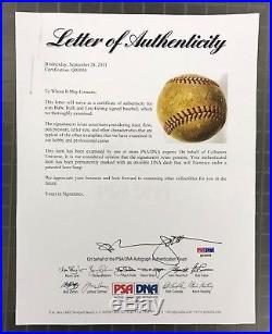 BABE RUTH & LOU GEHRIG Dual Signed Baseball Autographed AUTO PSA/DNA LOA HOF