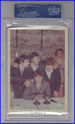 BEATLES Signed Photo Slabbed PSA/DNA Lennon, McCartney, Harrison, Nicol & Starr