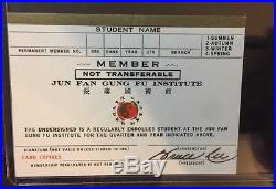 BRUCE LEE Signed Autographed Jun Fan Gung Fu Membership Card PSA/DNA & RRA COA