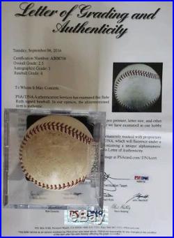 Babe Ruth Autographed Baseball PSA/DNA Authenticated