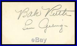 Babe Ruth & Lou Gehrig Autographed Card Yankees Auto Grade 8 PSA/DNA 84165848