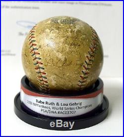 Babe Ruth Lou Gehrig Signed Auto Autograph 1928 Ny Yankees Baseball Ball Psa/dna