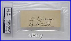 Babe Ruth Lou Gehrig Signed Autographed Cut New York Yankees Psa/dna 84059481