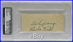 Babe Ruth & Lou Gehrig Signed Autographed Cut Very Rare Psa/dna Slabbed Yankees