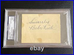 Babe Ruth Signed 1939 Government Postcard Yankees Hof Auto Psa/dna Autograph