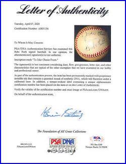 Babe Ruth Signed 1946-47 American League Baseball withCase PSA/DNA LOA AH011340