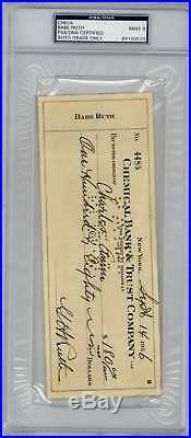 Babe Ruth Signed Autographed 1936 Hand Written Check PSA/DNA 9
