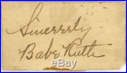 Babe Ruth Signed Autographed 1.75x2.5 Album Page PSA/DNA