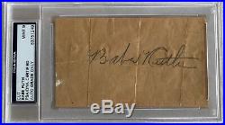 Babe Ruth Signed Cut Signature Psa/dna Mint 9 Authentic Autograph