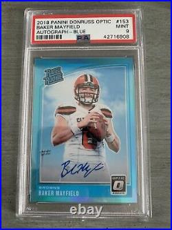 Baker Mayfield Rated Rookie Auto Blue /75 PSA 9