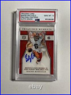 Baker Mayfield Signed 2021 National Treasures Card PSA/DNA Autograph 10 Browns