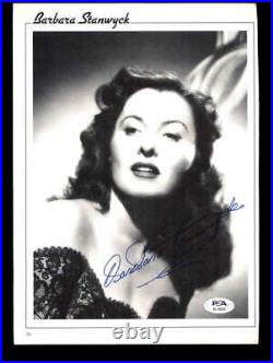 Barbara Stanwyck PSA DNA Coa Signed 8x11 Photo Autograph