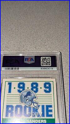 Barry Sanders Autographed 1989 Score Rookie Card Lions Psa 8 Gem 10 Auto Psa/dna