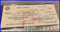 Beautiful 1968 Roberto Clemente Signed Auto Autographed Check PSA/DNA Slabbed