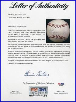 Beautiful Lou Gehrig Signed Autographed American League Baseball PSA DNA COA