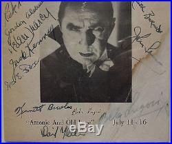Bela Lugosi Arsenic And Lace Cast Signed Autographs PSA/DNA Authenticated'Rare