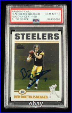 Ben Roethlisberger Autographed Signed 2004 Topps Chrome Rookie Card #166 PSA 10