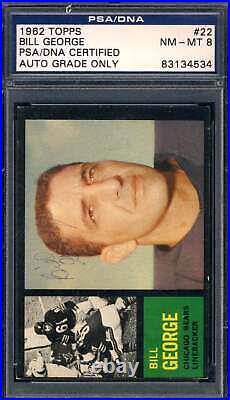 Bill George PSA DNA Signed 1962 Topps Autograph