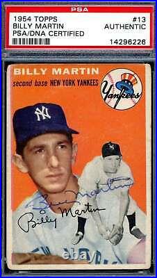Billy Martin PSA DNA Signed 1954 Topps Autograph
