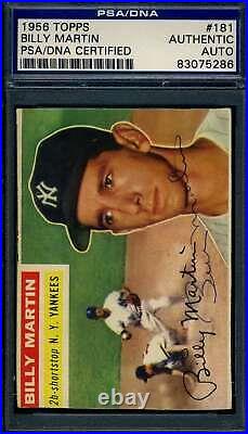 Billy Martin PSA DNA Signed 1956 Topps Autograph