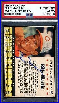 Billy Martin PSA DNA Signed 1961 Post Autograph