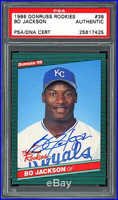 Bo Jackson Autographed 1986 Donruss The Rookies Card #38 Royals PSA/DNA 25817425