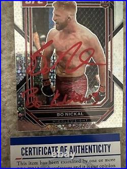 Bo Nickal Signed 2023 Panini Prizm UFC Autograph Rookie Card Bo Knows Psa Dna