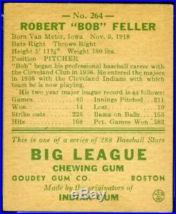 Bob Feller Autographed 1938 Goudey Heads Up 264 Rookie HOF RC PSA DNA 3 AUTO 10