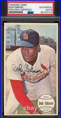 Bob Gibson PSA DNA Signed 1964 Topps Giants Autograph