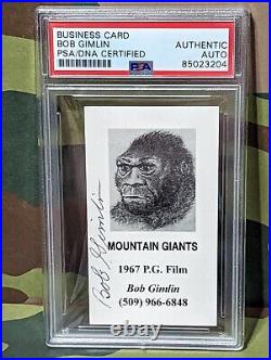 Bob Gimlin Filmed'Bigfoot' PSA/DNA Authenticated Autograph Signed Business Card